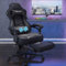 YU YUSING Gaming Stuhl Bürostuhl mit Fußstütze, Racing Stuhl Massage Ergonomisch, Drehbar Hochenverstellbar, 90-150°Rückenlehne Verstellbar, Abnehmbare Kopfstütze, Lendenkissen (Schwarz)