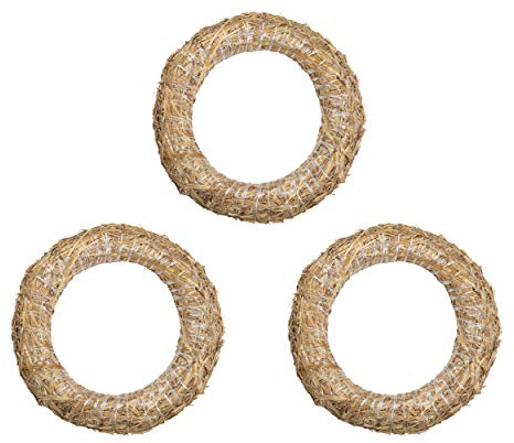 DekoPrinz halmkransar, 3 st. | ø 30 cm diameter, 6 cm tjock | halmfat, dörrkrans, dekorativ krans, kransämne, halmring, jul, advent