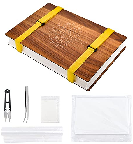 WANDIC Großes Blumenpresse-Set, Holzkunst-Set, Pflanzenpresse, Buch, Blumenpresse, Blätter, Press-Set für DIY Kunsthandwerk Exemplare im Freien Lernen