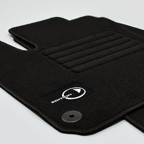 Mattenprofis Velours Logo Fußmatten kompatibel mit Smart Fortwo 453 Coupe und Cabrio (alle Modelle) ab Bj.07/2014 schwarz