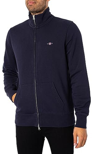Gant Herren Reg Shield Full Zip Sweatshirt, Evening Blue, XL EU