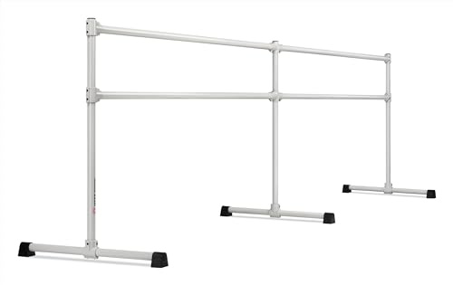VITA Barre Portable Freestanding Double Ballet Barre, Extreme, 10 Ft Bars, Satin Silver, Steel | Fixed Height, Made in USA, Home or Gym Exercise Equipment for Kids & Adults | Dance, Fitness, Pilates