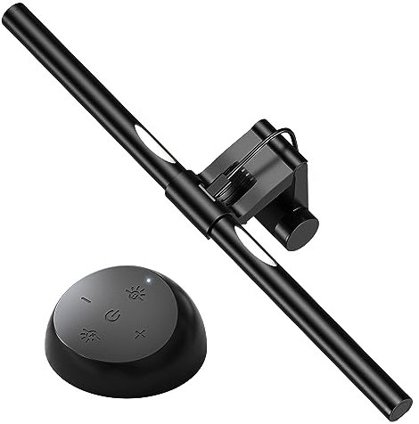 RSBYE Bildschirm Lampe Monitor Lampe USB LED mit Blaulichtfilter und Automatischer Dimmung - Augenschutz, Helligkeit & Farbtemperatur Einstellbar für Home Office（Drahtlose Fernbedienung）