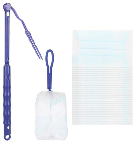 30 Pcs Fluffy Duster, Disposable Electrostatic Duster With 2 Handles and 1 Telescopic Pole, Blue Fluffy Dusters Refills, Disposable Cleaning Dusters Kit, Hand Duster Refill For Daily Cleaning
