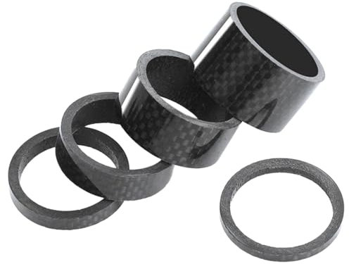 Fukamou Abstandshalter Für Fahrradsteuersätze, 5 Teile/Satz Risiko Fahrrad Headset Fahrrad Gabel Unterlegscheiben, 5 Größen - Rennrad Vorbaudichtung Für 1,13 Zoll Vorbau, 3 5 10 15 20mm