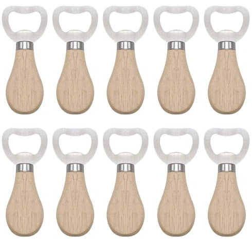 Greyoe Apribottiglie, 10 pezzi Cavatappi, Cavatappi Sommelier, Apribottiglie Portatile Durevole in Acciaio Inossidabile in Legno Naturale Ottimo Regalo per Gli Uomini Rovere Ovale