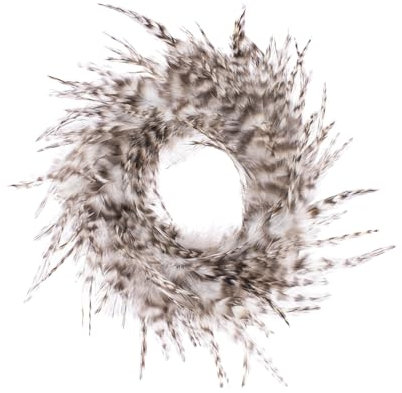 GLOREX 6 3821 300 - Dekokranz aus Hahnenfedern, ca. Ø 18 cm großer Federkranz, geeignet als Tisch-, Wand- oder Türschmuck