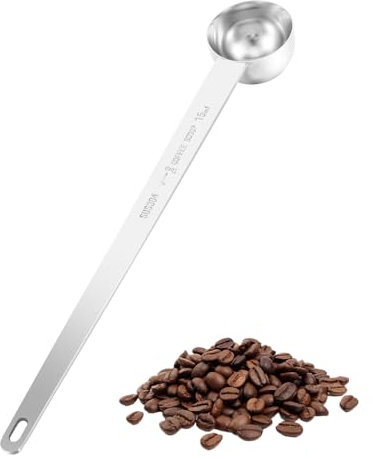 1 cucchiaino da caffè in acciaio inox 304, da 15 ml, misurino in acciaio inox, con manico lungo, tablespoon Coffee Scoop, cucchiaio da misurare per ingredienti secchi e liquidi