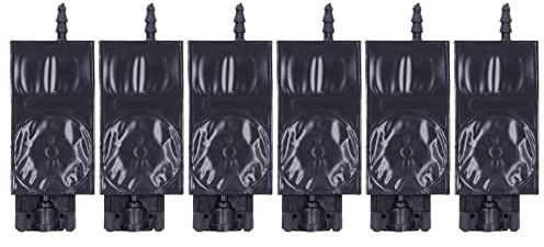 6 st Estink bläckdämpare, standardstorlek, lösningsmedelsbläckstrålehuvud, dämpare PP-material, rektangulär PP-dämpare ersättning för XP600-skrivare för 4 mm X 3 mm bläckrör (BLACK)