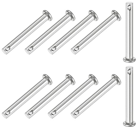 M METERXITY 10 Stück Einloch Klauenstifte, M5 x 40mm 304 Edelstahl Flachkopf Klauenstifte für mechanische Verbindungen/Fixteile/Schiffsausrüstung, Verbindungsscharnierstift Wiederverwendbar