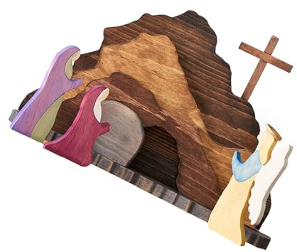 YCHUCH Scultura in legno per presepe pasquale, decorazione da tavolo, set di ornamenti per la casa e le feste