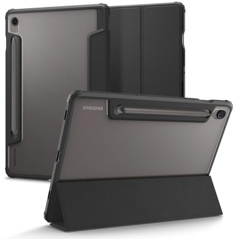 Spigen Ultra Hybrid Pro Hülle Entwickelt für Samsung Galaxy Tab S10 FE (2025) / Galaxy Tab S9 (2023) Schutzhülle mit S Pen Halter und Ladeunterstützung - Schwarz