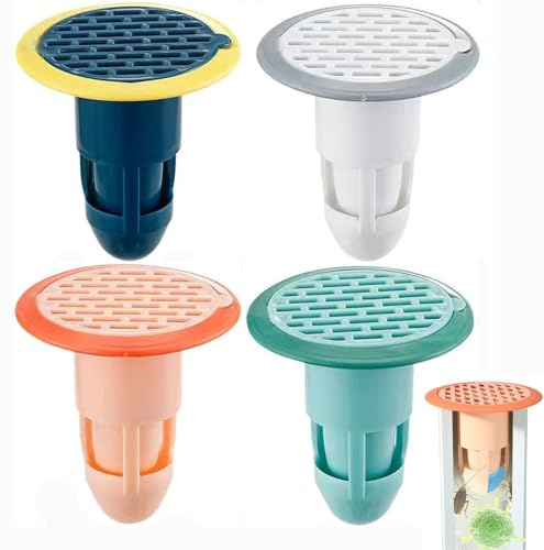4 Piezas Núcleo de Drenaje de Piso de Desodorante,Silicona Enchufe Antiolores,Desagüe de Piso de Baño Anti-Obstrucción,para Desagües de Baño con Fugas de Agua