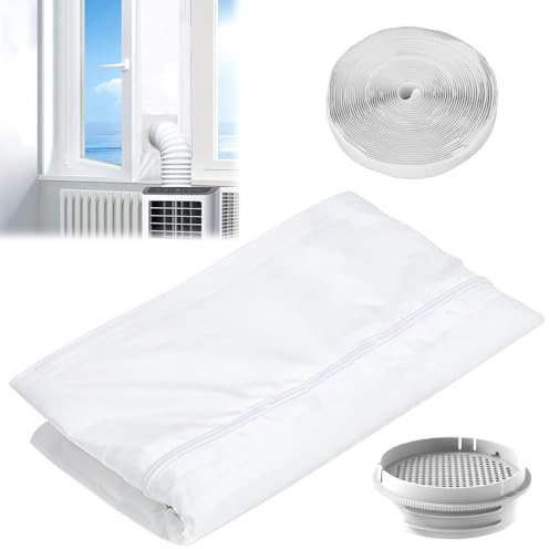 Sello de Ventana Universal,Kit Ventana Aire Acondicionado Portatil 4m,Adaptador de Ventana,Sellado Ventana Aire Acondicionado,Kit de Junta de Ventana,para Acondicionadores de Aire Móviles