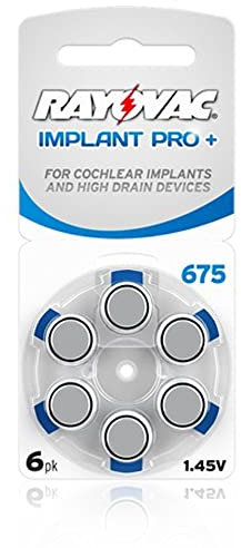 Rayovac 675 IMPLANT PRO+ Hearing Aid Battery - 1x Blister