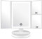 WEILY Makeup Vanity Mirror with LED Lighting and Touch Screen, Tri-Fold 1x 2x 3x Magnification,180° Adjustable Rotation,Battery and USB Powered,Countertop Cosmetic Mirror (White)