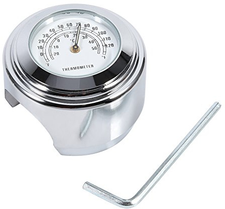 Fydun motorcykeltermometer, vattentät motorcykel vit handtag Mount Temp Dial Gauge