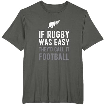 Divertente Pallone da Football neozelandese di Rugby neozelandese Silver Fern Maglietta