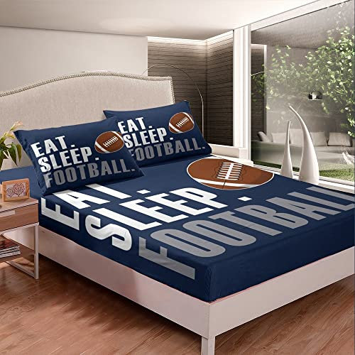 Feelyou Rugby Bedding Set Queen Size 3Pcs for Boys Girls Women Men