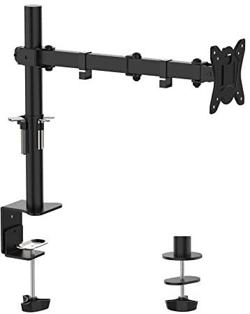 GRIFEMA GB2001-1, Support Ecran PC Moniteur de 13-32 Pouces, Bras Ecran PC VESA 75x75-100x100 MM, Rotation à 360°, Inclinaison d'angle de ± 90°, Réglable en Hauteur, Charge Maximale de 10 KG, Noir
