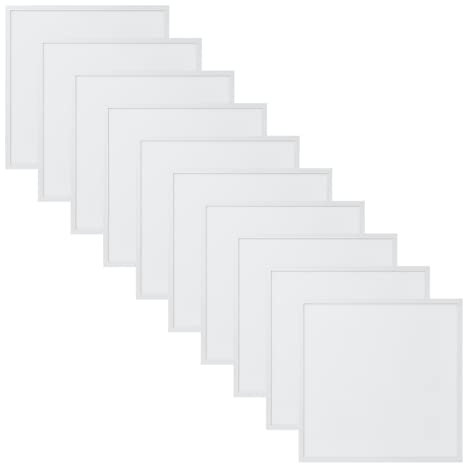 WSU Lights 10x LED Panel, Deckenleuchte, 62x62cm, 3200lm, 4000K, 40W, inkl. Trafo, Rasterleuchten, Einlegeleuchte, Büroleuchten (4000K)