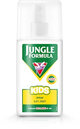 Jungle Formula Kids Spray Repellente per zanzare, compresa la zanzara tigre - Protezione fino a 6 ore - Per bambini dai 2 anni - Per l'uso in casa, all'aria aperta e i viaggi a corto raggio - 75 ml