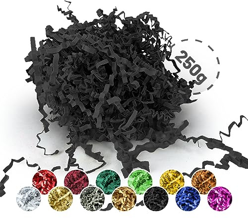 Verpackungswelt Matériau de remplissage 250 g | Papier déchiqueté pour boîtes cadeaux et paquets | Fabriqué en Allemagne | Décoration et protection | Matériel d'emballage et accessoires pour emballer