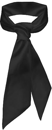 Remo Sartori - Cravatta Foulard in Seta Donna Bandeau Sciarpina per Collo, Borse e Polso (Nero)