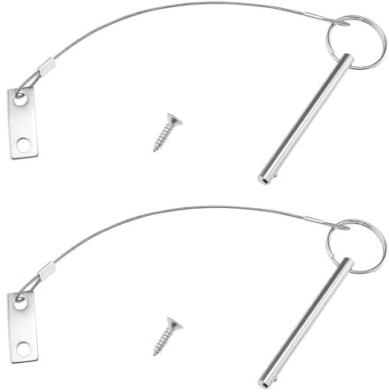LT Easiyl 2 Set Goupilles de Sécurité en Acier Inoxydable 6,3mm de Diamètre Goupille de Dégagement Rapide pour Supports de Bateau Colliers de Serrage en Acier Inoxydable Gréement de Navire