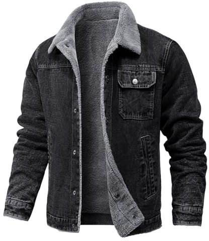 Chaqueta vaquera cálida para hombre, chaqueta vaquera de invierno con forro polar grueso para hombre, ropa de abrigo informal para hombre, chaquetas clásicas de talla grande, abrigo de mezclilla con