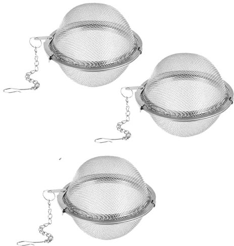3 Stainless Steel Mesh Tea Ball Infuser Set – Reusable Loose Leaf Tea Infuser with Chain Hook, Easy Cleaning, Durable Tea Strainer for Loose Tea, Spices