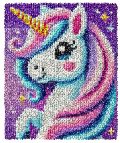 YOOTOM Tappeto Annodare Fai Da Te,Set di Tappeti da Ricamo Natale,Cuscini Decorativi fai-da-te,Tappetino a gancio, Latch Hook Rug Kits 50x38cm