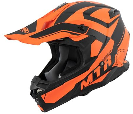 MTR X6B Evo Motocross Helm, ECE 22.06 Geprüfter Motorradhelm, Crosshelm ohne Visier, Cross Helm Motorrad mit Belüftung & Entlüftung, Downhill Helm Geeignet als Fullface Helm MTB, S