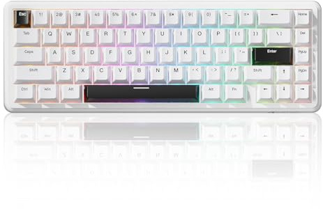 ATTACK SHARK X65 HE Magnetisk Switch Rapid Trigger Tangentbord, 65% Trådbundet Gaming-tangentbord med 8000 Hz Polling Rate, 0,01 mm RT Noggrannhet, PBT-tangenter, QMK Driver, RGB (Vit)