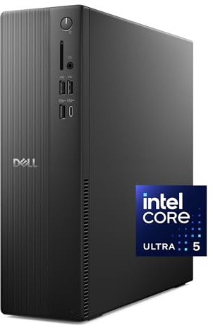 Dell Slim Desktop ECS1250 - Intel Core Ultra 5-225 Processor, UHD Graphics, 16GB Memory, 512GB M.2 SSD, 3.0 SD Card Reader, Wired Keyboard and Mouse, Windows 11 Home, Onsite+Migrate Service