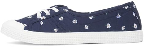 Lilley Womens Navy Daisy Slip On Canvas Shoe - Size 7 UK - Blue