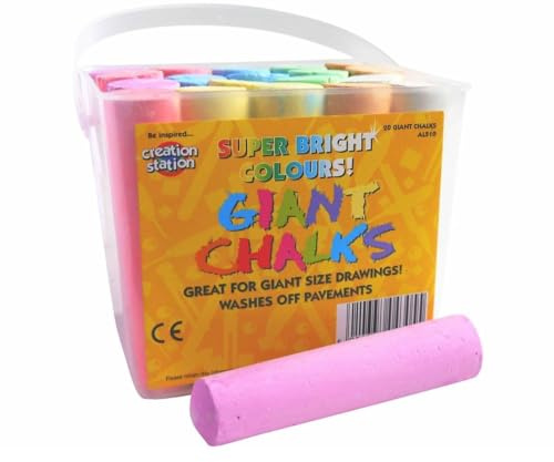 Be Creative AL510 - Craie Enfant - Boite de 20 Craies Géantes Couleurs Assorties