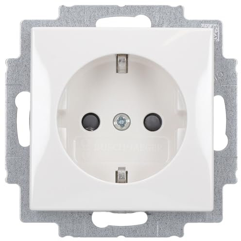 Busch-Jaeger 20 EUCB-914 SCHUKO® Steckdosen-Einsatz mit erh. Berührungsschutz Alpinweiß Busch-balance® SI 2CKA002013A5379