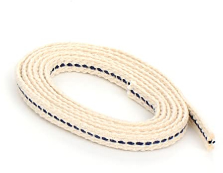 NKlaus 1 Meter 4,5mm 100% Natürliche Baumwolle Lampendocht flach Litzendocht Laternendocht für Ölbrenner Öllampe mit gereinigtem Petroleum 1291