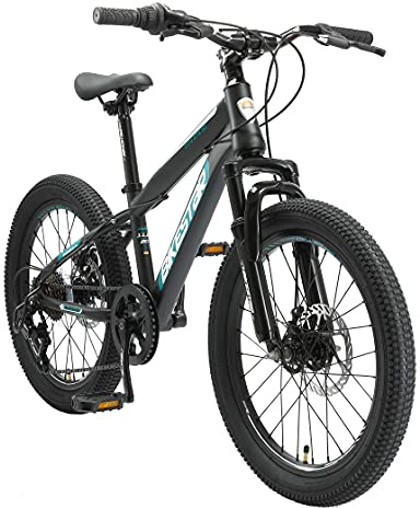 BIKESTAR Kinder Fahrrad Mountainbike 7 Gang Shimano, Scheibenbremse ab 6 Jahre | 20 Zoll Kinderrad MTB | Schwarz