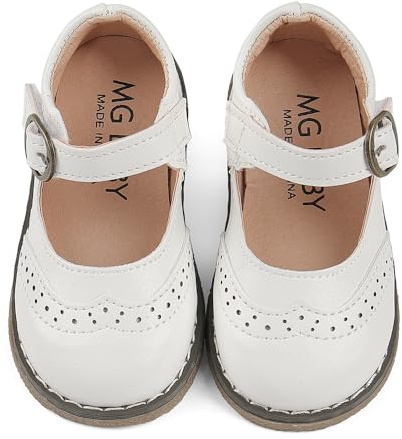 Cheerful Mario Chaussures Ballerines Filles Chaussures Mary Janes pour Filles Bébé Enfant 1-5 Ans Blanc 20 EU Semelle 21