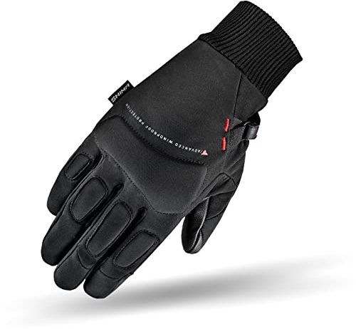 SHIMA Oslo Wind Lady Motorradhandschuhe Damen - Ganzjährig Winddicht Touchscreen Handschuhe mit Knöchelprotektor, Handgelenk und Finger Aufpralldämpfer, Visierwischer (Schwarz, XS)