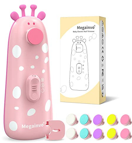 Baby Nagelfeile Elektrisch,Megainvo Baby Nagelscheren Nagelpflegeset Elektrische Nagelfeile Baby Erstausstattung Neugeborene Baby Nail Trimmer Elektrische Baby Nageltrimmer Maniküre Pediküre Set