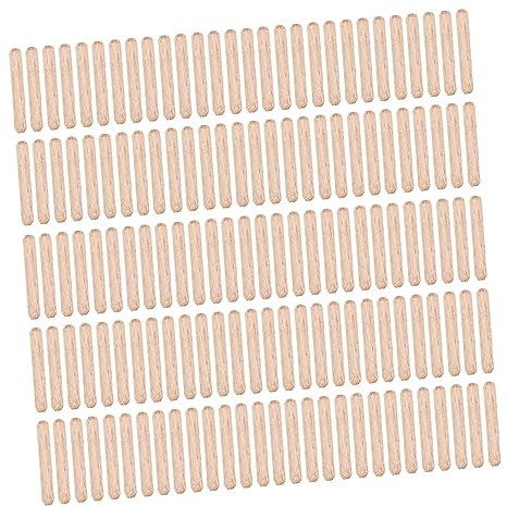 GLEAVI 300pcs Wooden Dowel Kit Dried Fluted Beveled Hardwood Furniture Wood Connectors