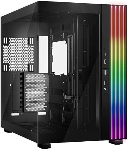 be quiet! Light Base 900 DX Black PC Case, Stunning Panoramic View, Show Case, Dual Chamber Design, Solid ARGB LED Strip, Inverted and Horizontal Usable, E-ATX Motherboard Compatible