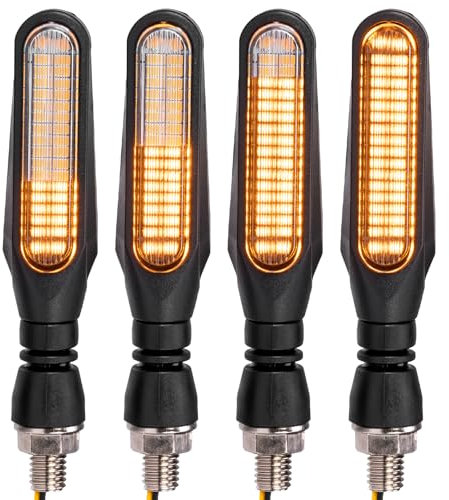 KEMIMOTO E24 Frecce Omologate M10, 4 Pezzi Universali Impermeabili IP67 Indicatori di Direzione Moto 12V