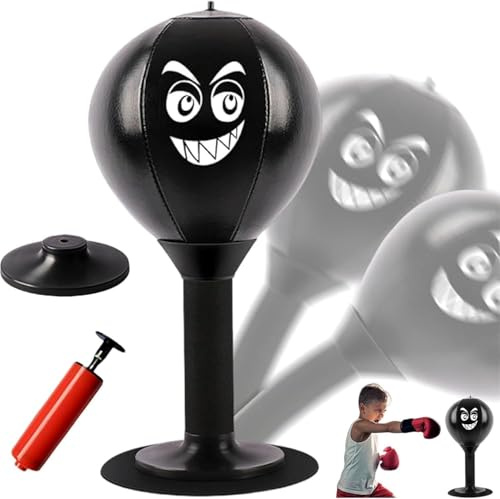 Rage Bag, Desktop Punching Bag, Suction Punch Bag, Desktop Heavy Duty Punch Ball For Rage Relief,Boxing Training Ball, Mood Relief Boxing Punch Ball For Wall, Tile, Table (black)