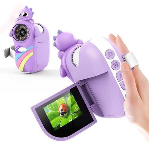Euakee 1000X Microscope pour Enfants, Microscope Numérique Portable avec Écran IPS de 2, avec Carte SD de 32 Go, Petiscope de Poche avec 8 LED Réglables, pour Enfants et Étudiants, Violet