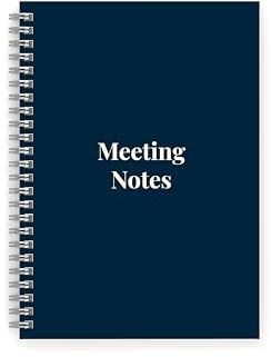 Meeting Notebook - Professional Work Notebook - Plan, Record & Track Actions from all your Meetings - Sturdy Card Cover, A5 size with 100 Pages of Quality 100gsm paper - Stay Organised & Productive