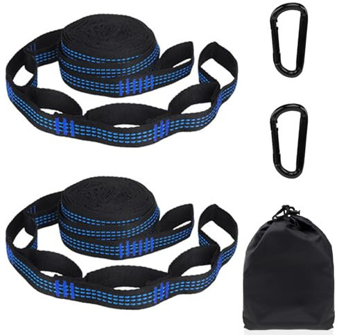 Fine jade2 2 cuerdas para hamacas, columpios, fijación de árbol con 2 ganchos de mosquetón, 300 cm, fibra de poliéster, correa para hamacas, columpios, hamacas (capacidad de 400 kg)